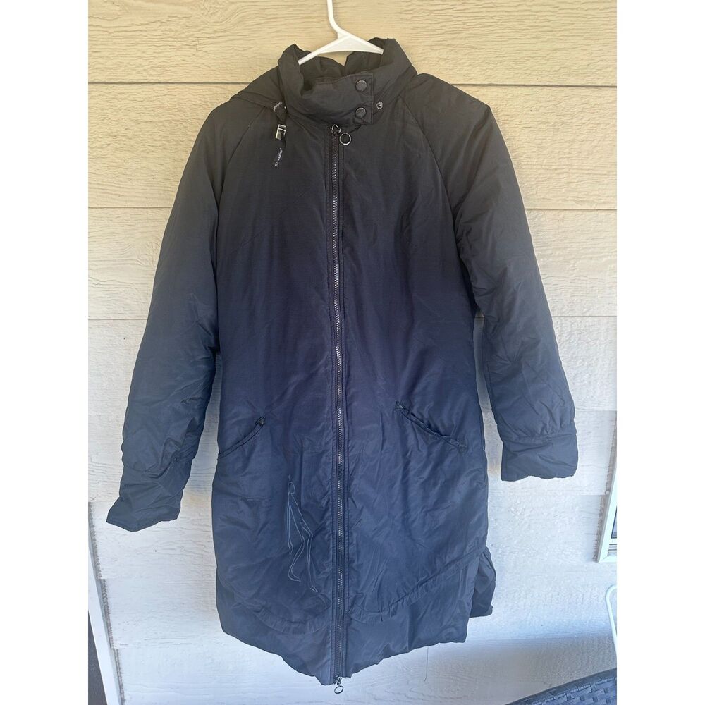 Archive Cop. Copine Paris French Text Avant Garde Long Hooded Coat Jacket